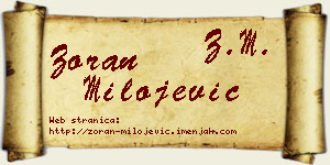 Zoran Milojević vizit kartica